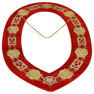Masonic Grotto Chain Collar – Gold Plated with Velvet Backing Masonic Hub
