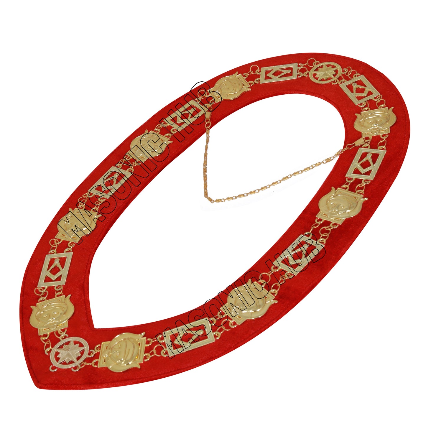 Masonic Grotto Chain Collar – Gold Plated with Velvet Backing