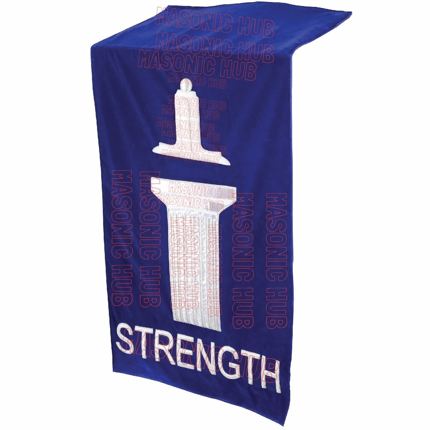 Handcrafted Velvet Masonic Blue Lodge Pedestal Covers with Pillars– Set of Three