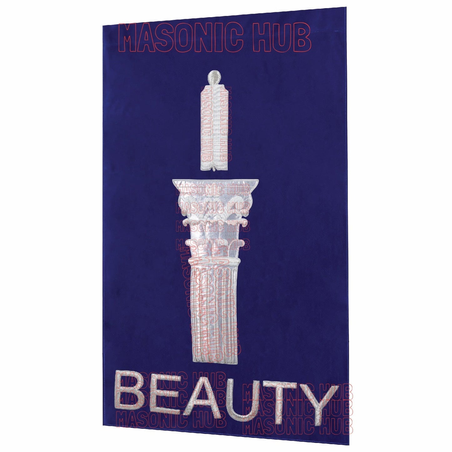 Handcrafted Velvet Masonic Blue Lodge Pedestal Covers with Pillars– Set of Three