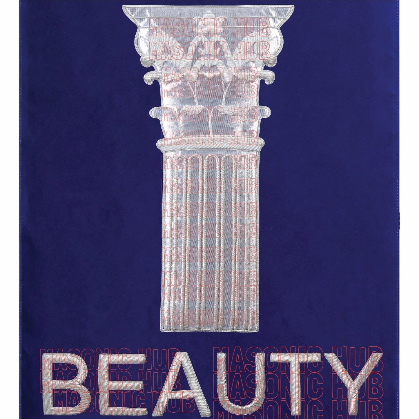 Handcrafted Velvet Masonic Blue Lodge Pedestal Covers with Pillars– Set of Three