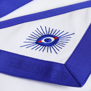 Handcrafted Lambskin Masonic Blue Lodge Past Master Apron with Golden Bullion Masonic Hub