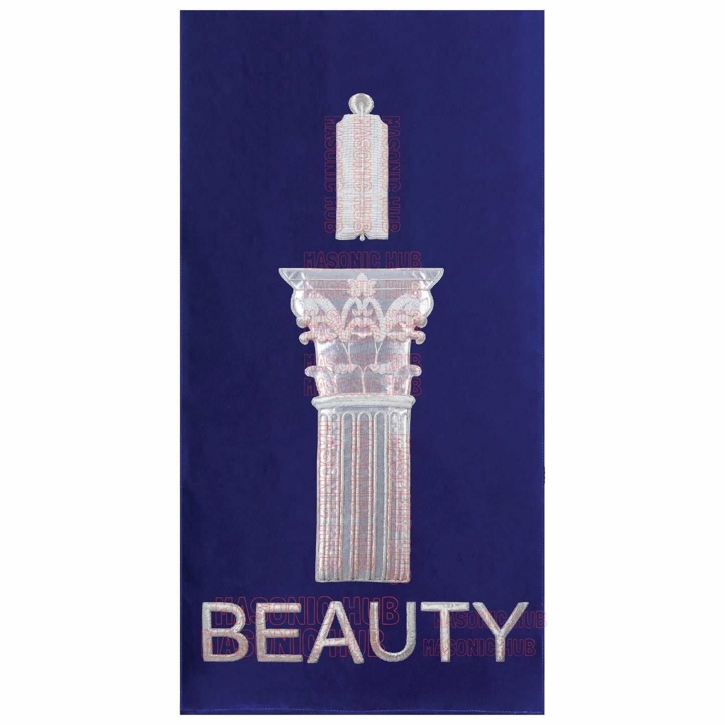 Handcrafted Velvet Masonic Blue Lodge Pedestal Covers with Pillars– Set of Three