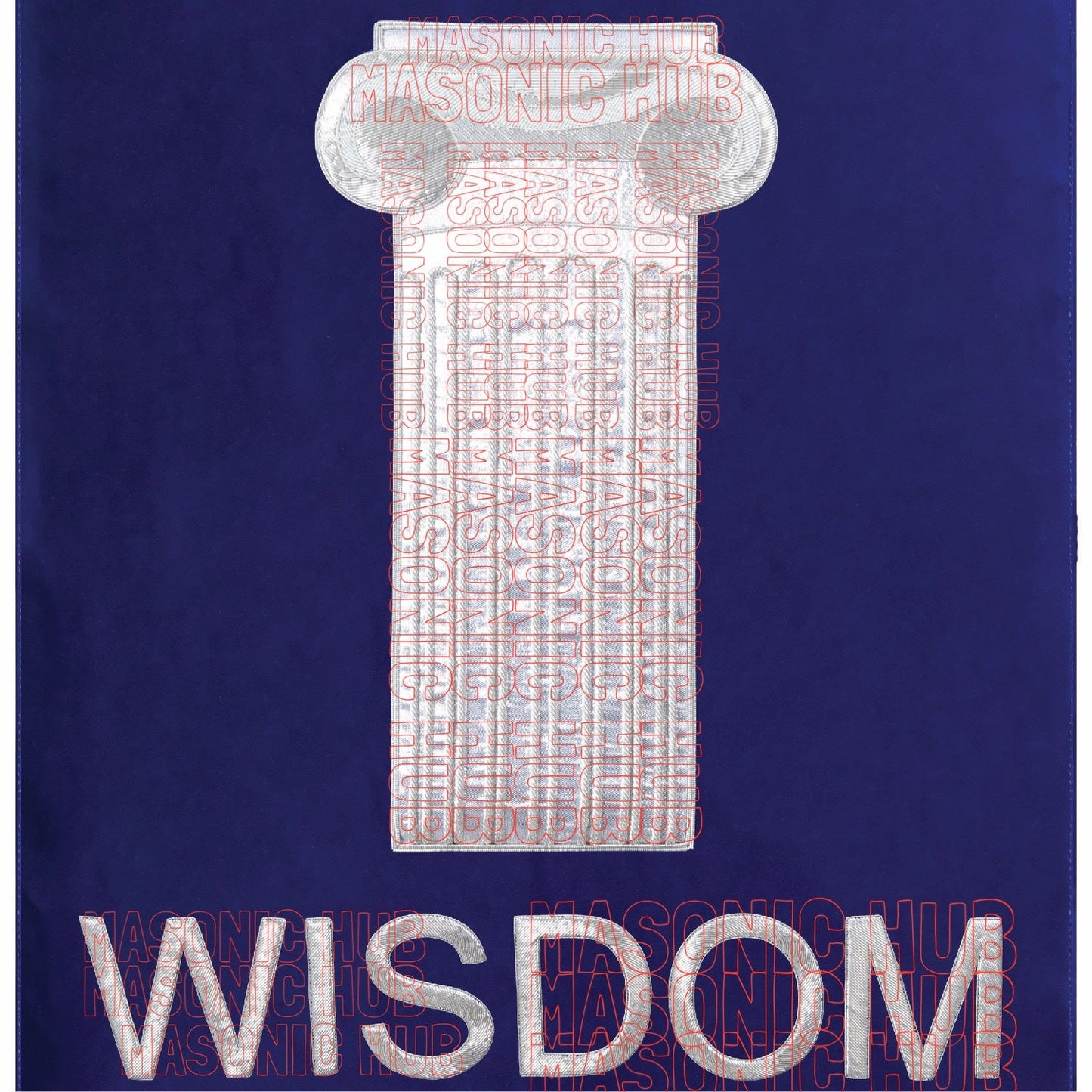 Handcrafted Velvet Masonic Blue Lodge Pedestal Covers with Pillars– Set of Three