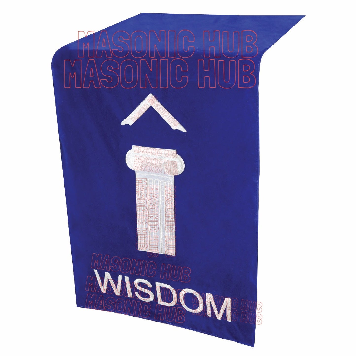 Handcrafted Velvet Masonic Blue Lodge Pedestal Covers with Pillars– Set of Three