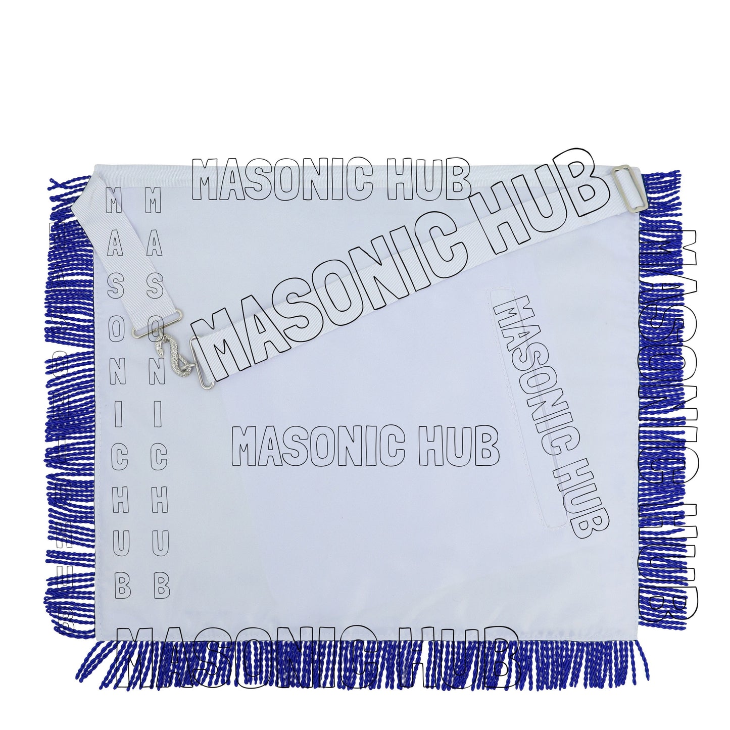 Master Mason Masonic Regalia Lambskin Apron & Chain Collar - Hand Embroidered