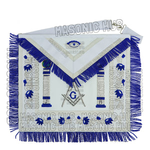 Master Mason Masonic Regalia Lambskin Apron & Chain Collar - Hand Embroidered My Store