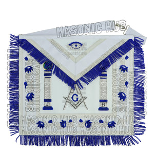 Master Mason Masonic Regalia Lambskin Apron & Chain Collar - Hand Embroidered My Store