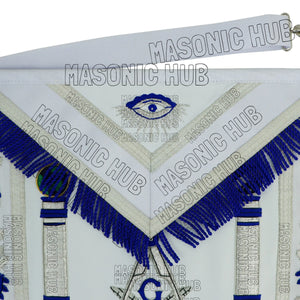 Master Mason Masonic Regalia Lambskin Apron & Chain Collar - Hand Embroidered My Store