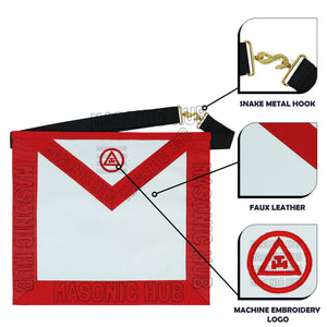 Handcrafted 100% Lambskin Masonic Royal Arch Apron – Hand-Embroidered with Silk Threads Masonic Hub