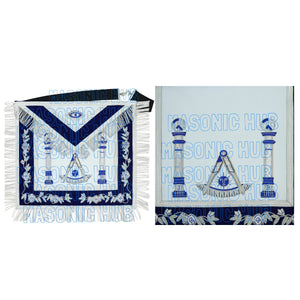 Masonic Past Master Lambskin Apron Compass & Quadrant, Hand-Embroidered Regalia My Store