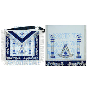 Masonic Past Master Lambskin Apron Compass & Quadrant, Hand-Embroidered Regalia My Store