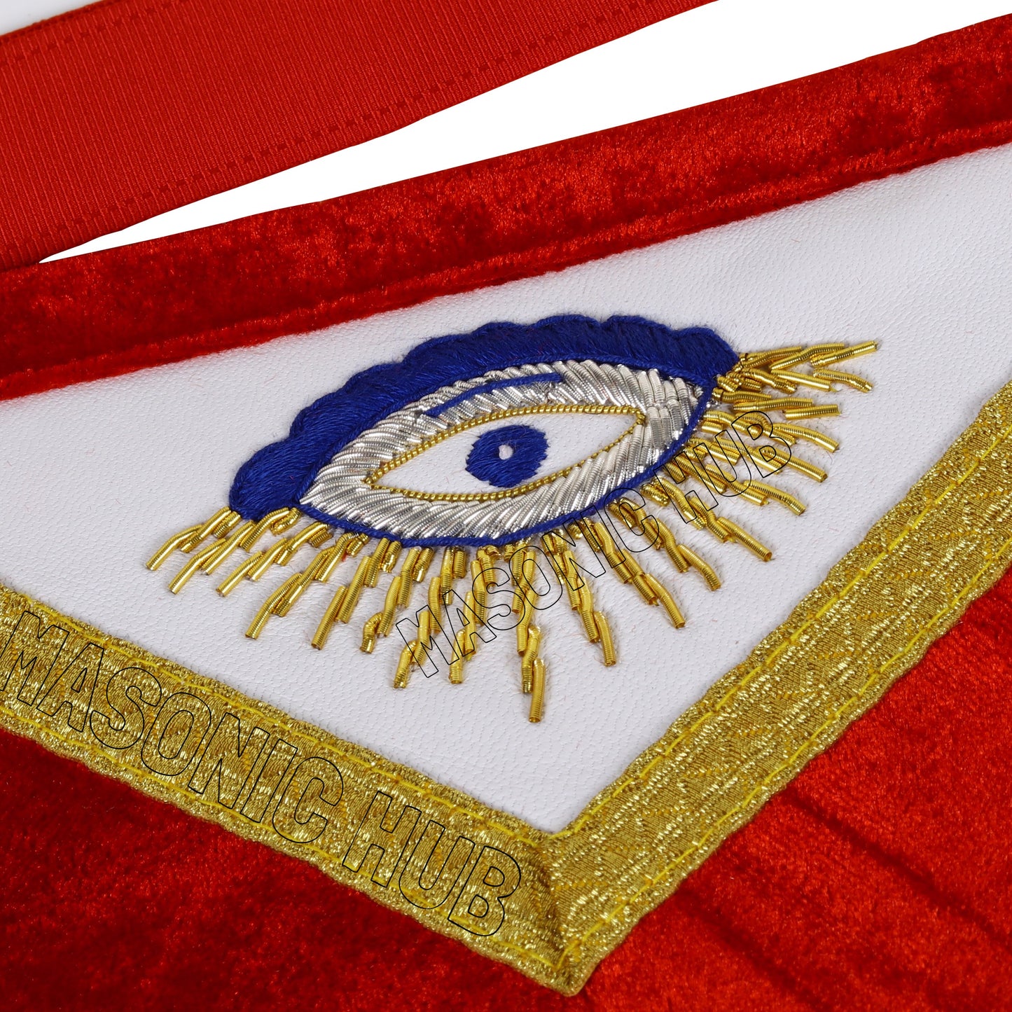 Handmade Masonic Past Master Apron – Premium Sheep Leather with Gold & Silver Bullion Embroidery