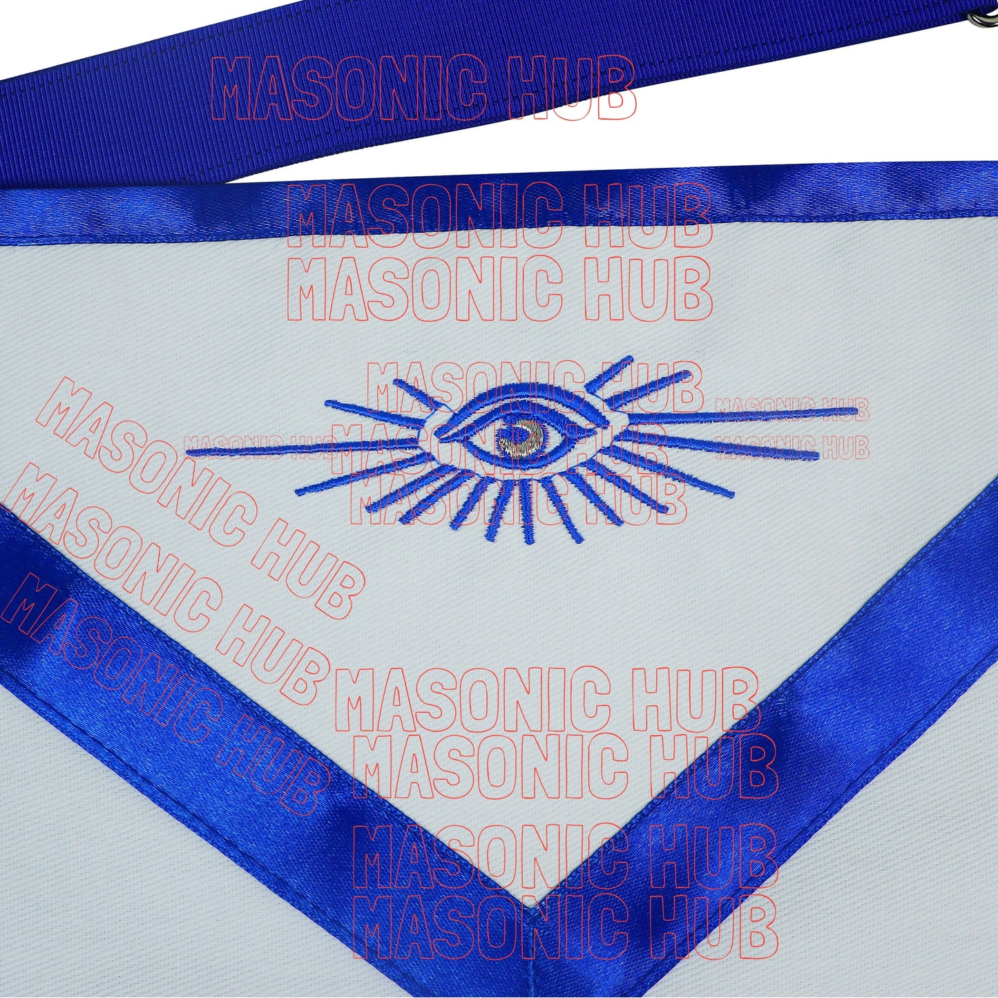 MASONIC HUB Worshipful Master Officer Cotton Apron Freemason Blue Lodge Regalia