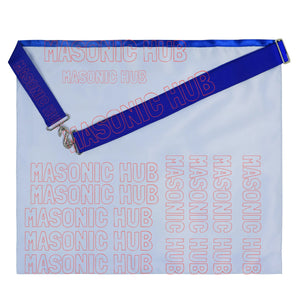 Treasurer Masonic Cotton Apron - Freemason Blue Lodge Regalia, Adjustable Belt My Store