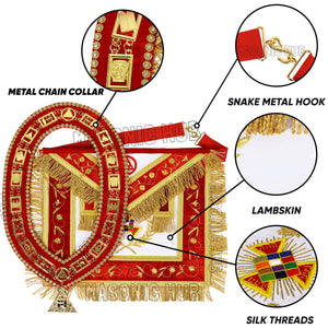 Handmade Lambskin Royal Arch PHP Past High Priest Apron & Collar with Free Jewel Masonic Hub