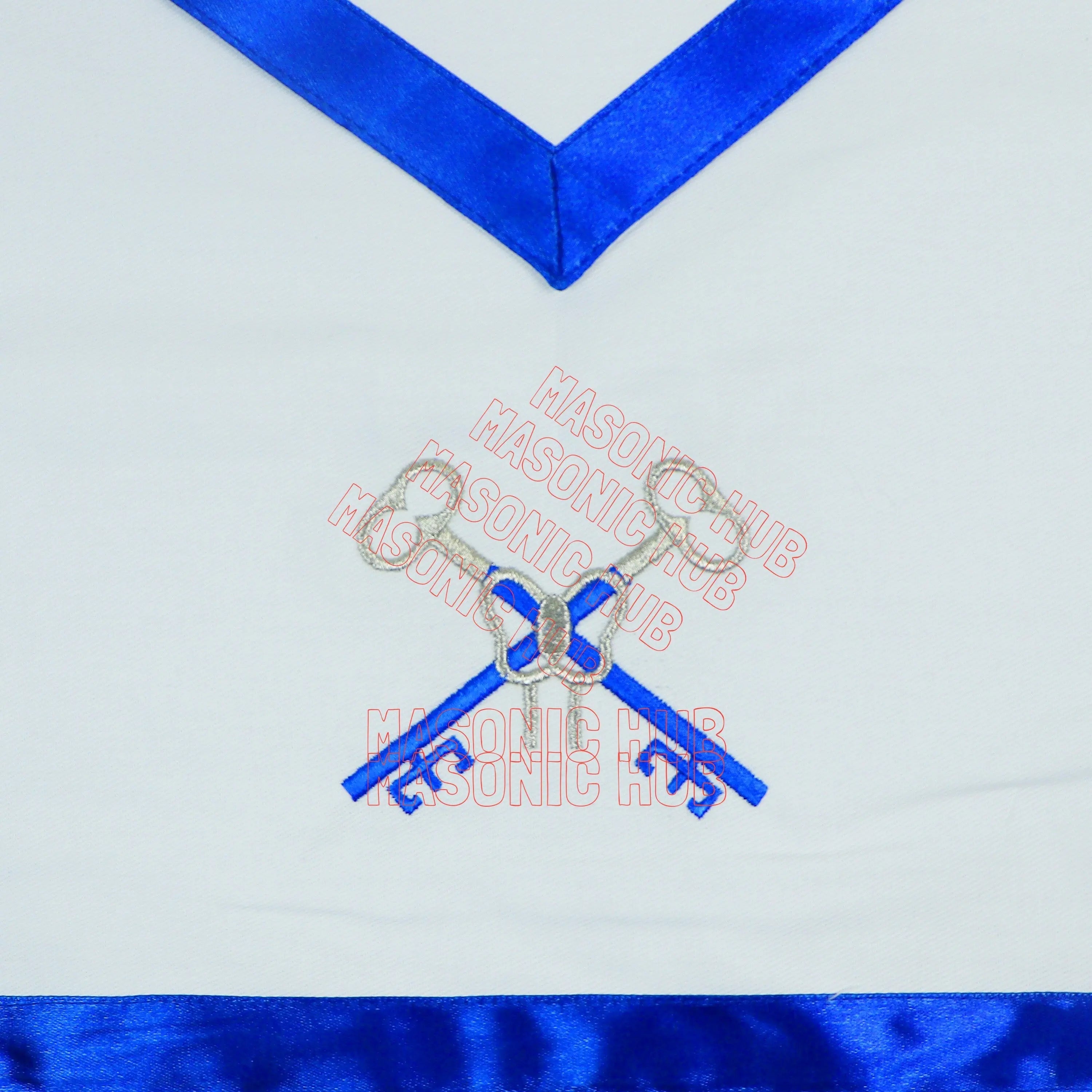 Treasurer Masonic Cotton Apron - Freemason Blue Lodge Regalia, Adjustable Belt My Store