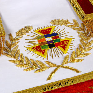 Handmade Lambskin Royal Arch PHP Past High Priest Apron & Collar with Free Jewel Masonic Hub