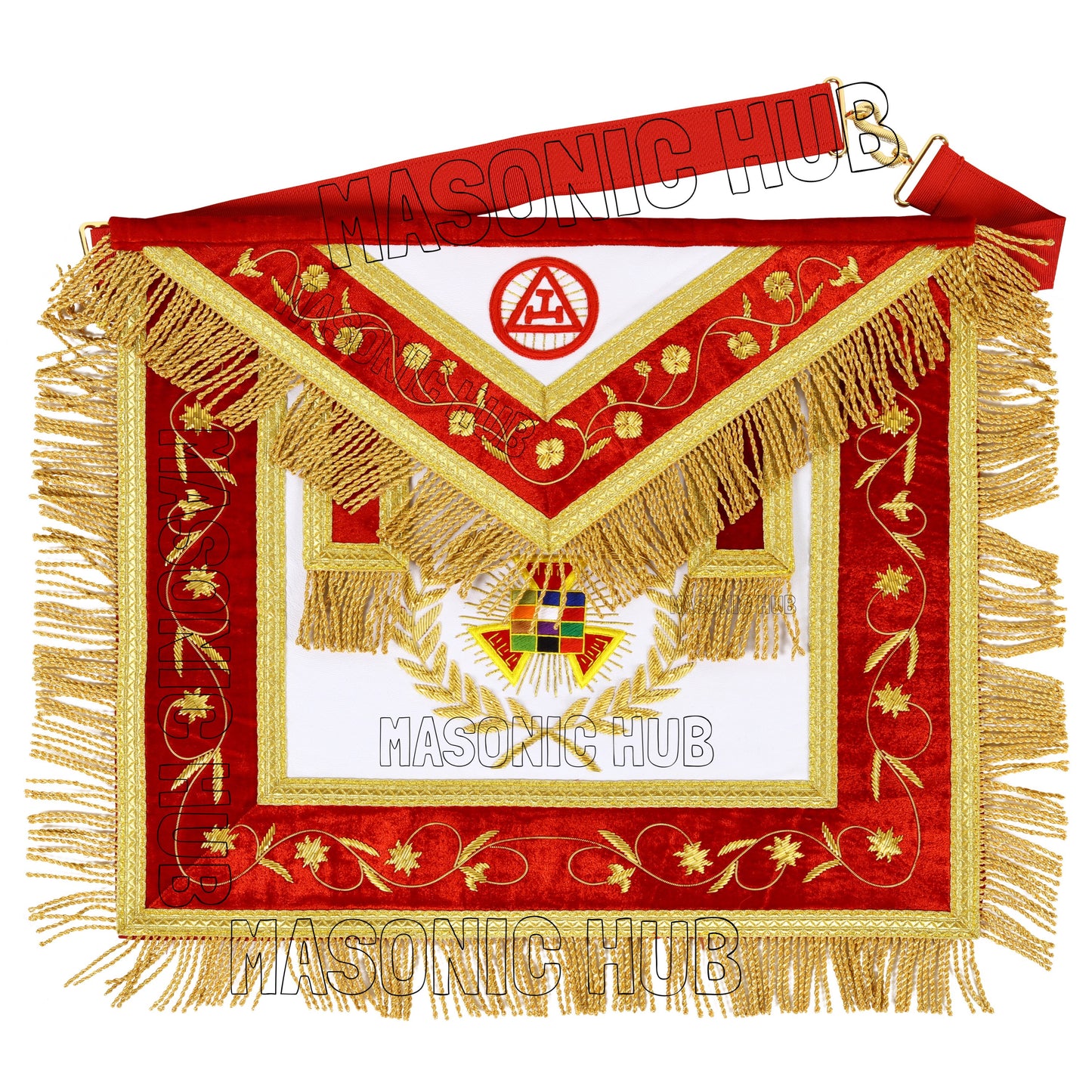 Handmade Lambskin Royal Arch PHP Past High Priest Apron & Collar with Free Jewel