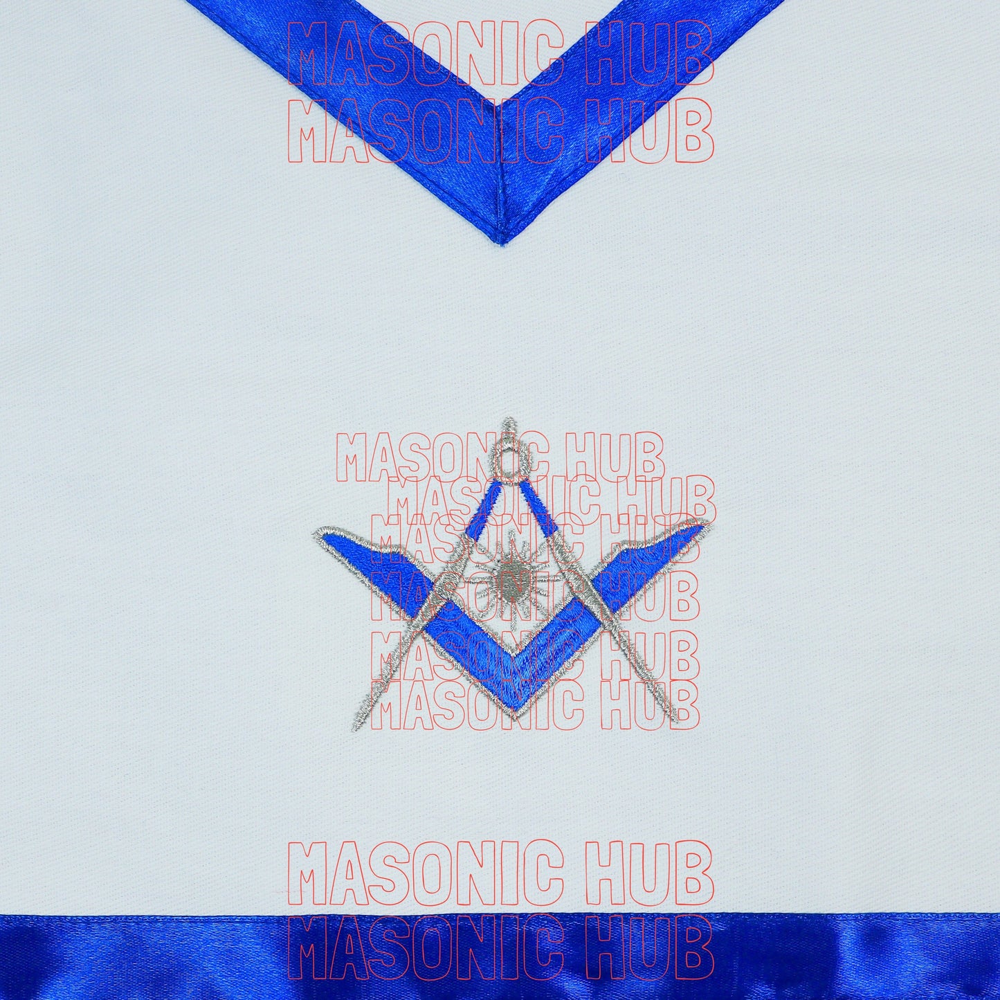 Masonic Regalia Senior Deacon Cotton Apron - Blue Lodge Officer - Embroidered