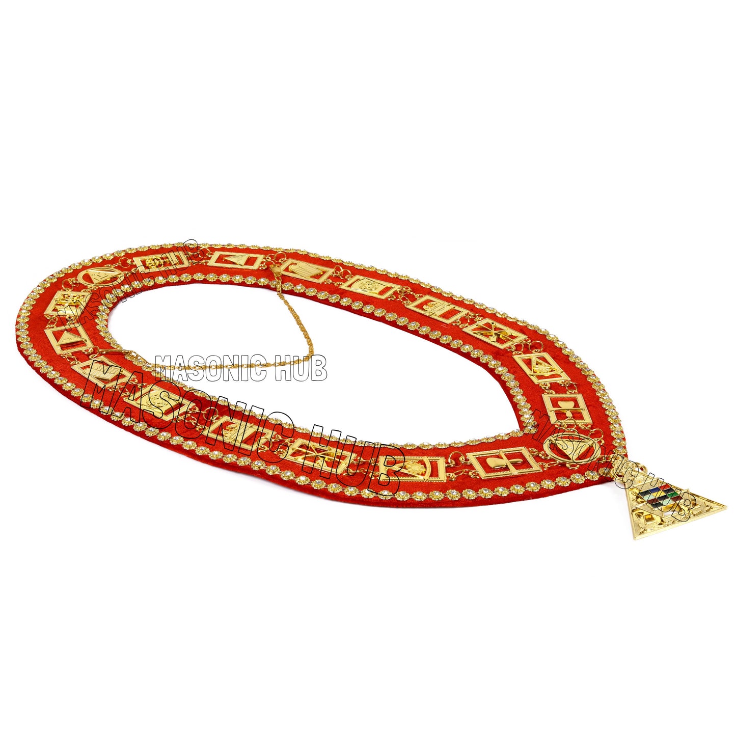 Masonic Royal Arch PHP Past High Priest Metal Chain Collar With Free Jewel