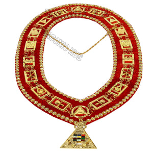 Handmade Lambskin Royal Arch PHP Past High Priest Apron & Collar with Free Jewel Masonic Hub