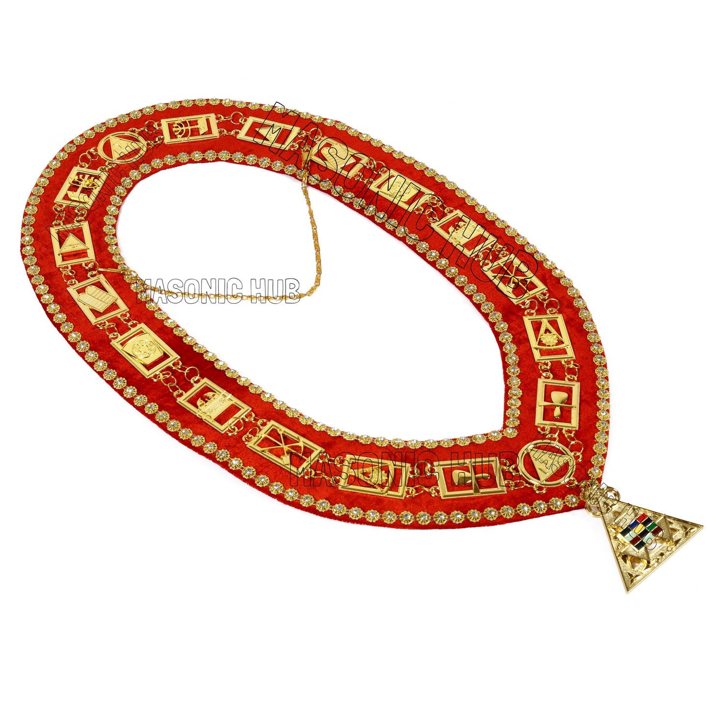 Masonic Royal Arch PHP Past High Priest Metal Chain Collar With Free Jewel