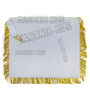 Handmade Masonic Past Master Apron – Genuine Lambskin with Compasses & Quadrant Masonic Hub