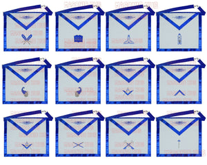 Masonic Blue Lodge Officer Aprons Set of 12 | Freemason Regalia Fraternity My Store
