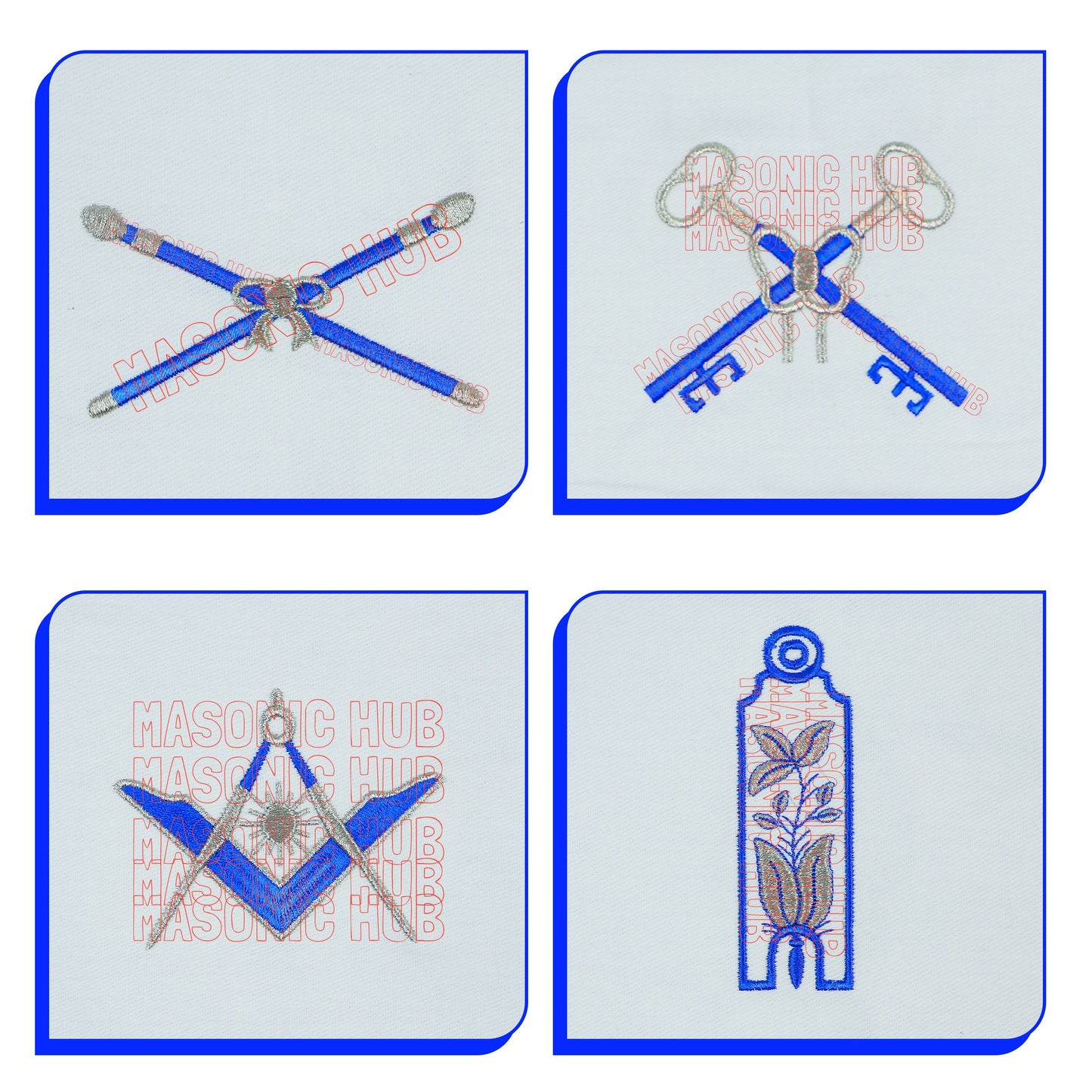 Masonic Blue Lodge Officer Aprons Set of 12 | Freemason Regalia Fraternity
