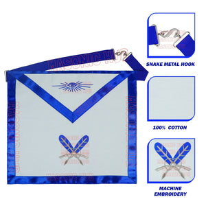 MASONIC Secretary Officer Cotton Apron - Freemason Blue Lodge Regalia My Store