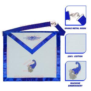 Masonic Regalia Blue Lodge Officer Senior Steward Cotton Aprons - Freemason Fraternity My Store