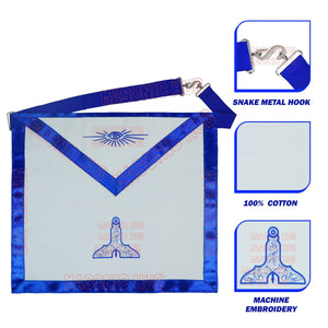 Masonic Regalia Senior Warden Cotton Apron Blue Lodge Officer Freemason Attire My Store