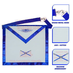 Marshall Masonic Officer Cotton Apron - Freemason Blue Lodge Regalia My Store