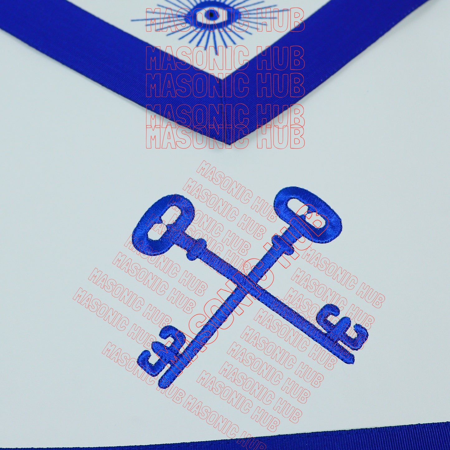 Masonic TREASURER Apron With Chain Collar & Gloves - Blue Lodge Officer Regalia
