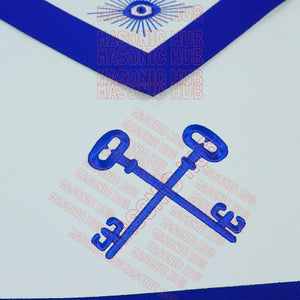 Masonic TREASURER Apron With Chain Collar & Gloves - Blue Lodge Officer Regalia Masonic Hub