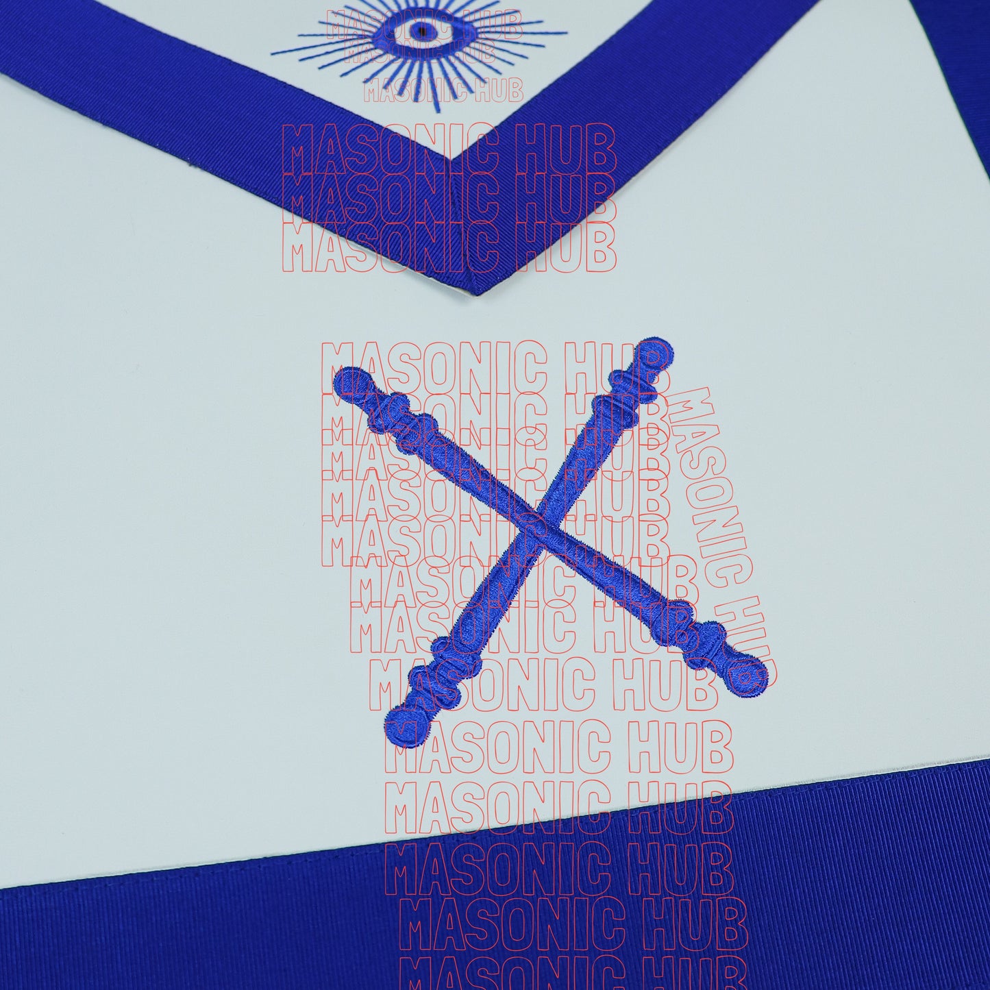 Masonic Blue Lodge Marshal Apron Set – Includes Chain Collar & Cotton Gloves
