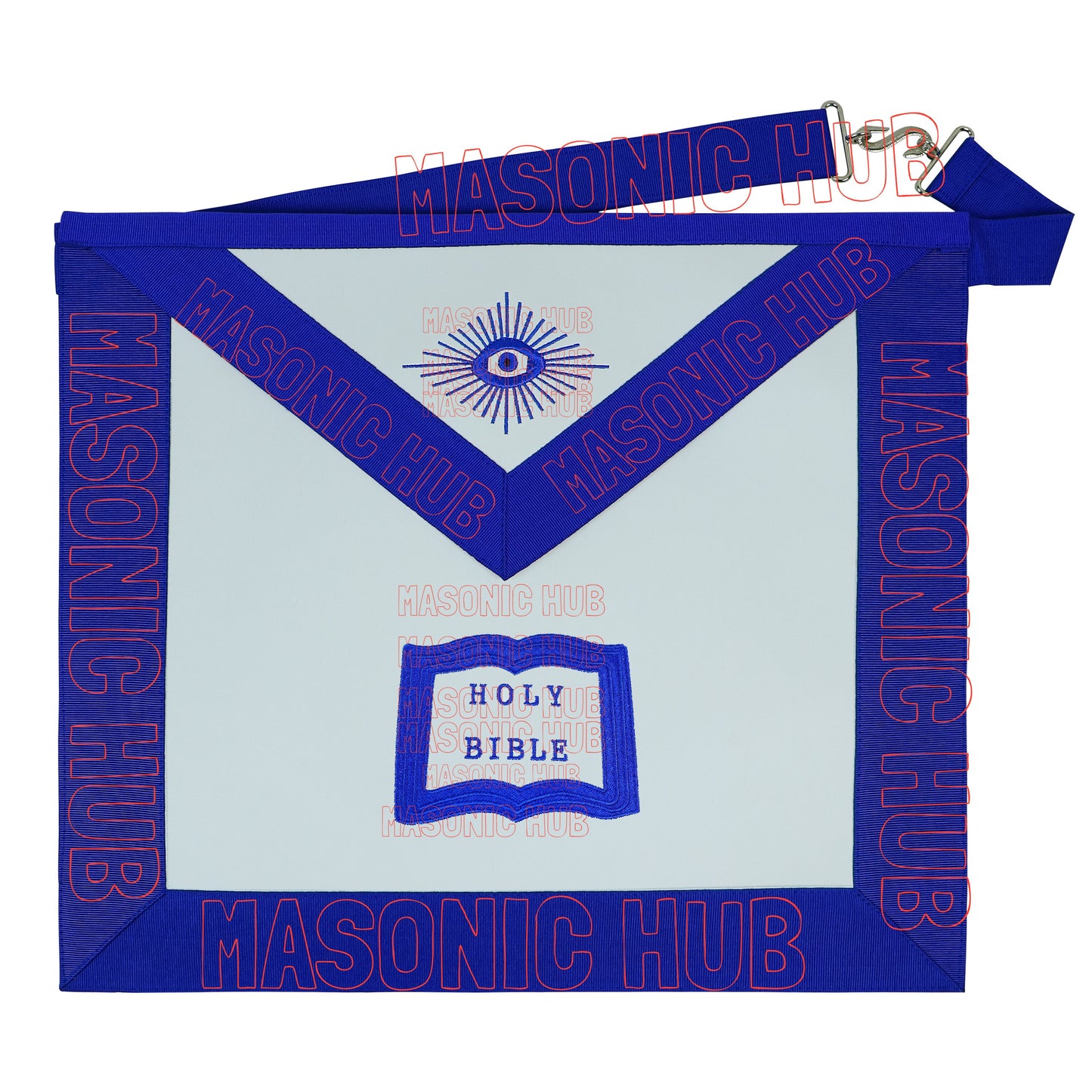 Masonic Blue Lodge Chaplain Apron Set with Chain Collar & Gloves – Officer Regalia