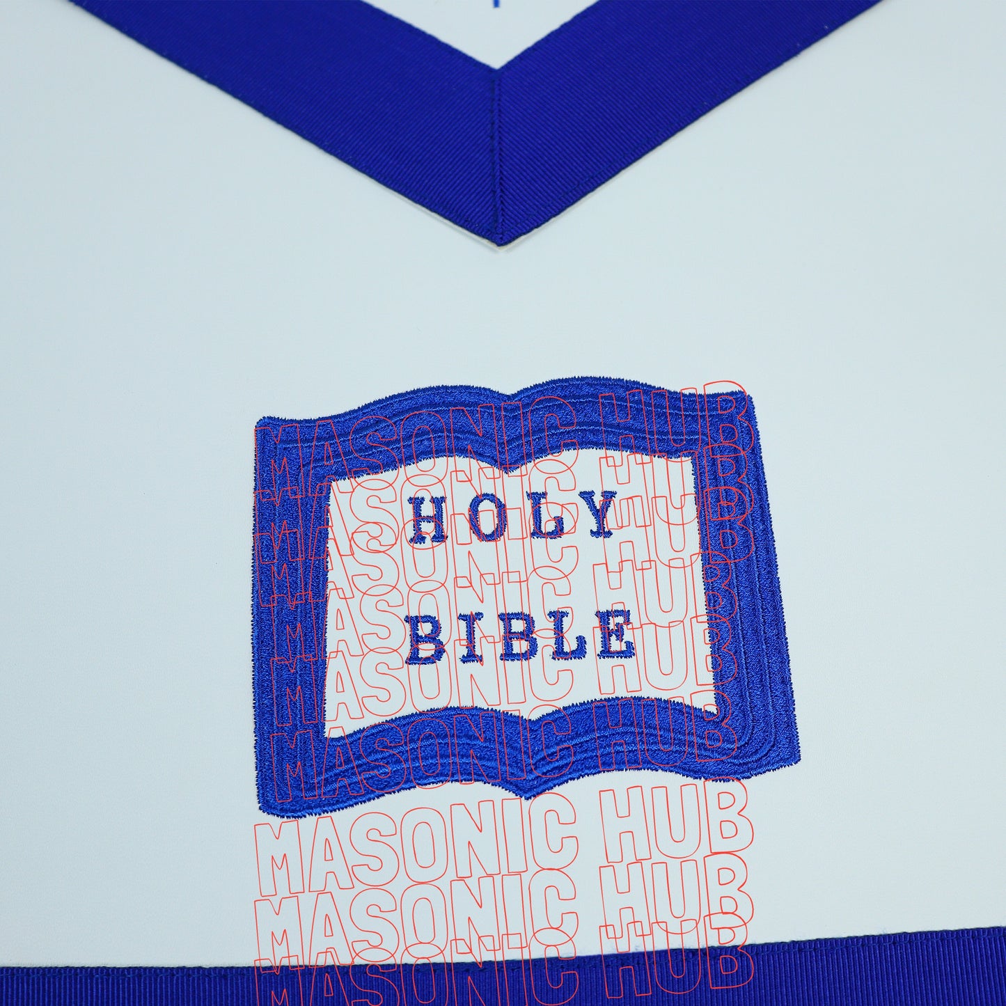 Masonic Blue Lodge Chaplain Apron Set with Chain Collar & Gloves – Officer Regalia
