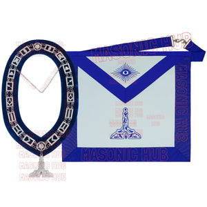 Masonic Blue Lodge Senior Warden Apron Set with Chain Collar & Gloves – Officer Regalia Masonic Hub