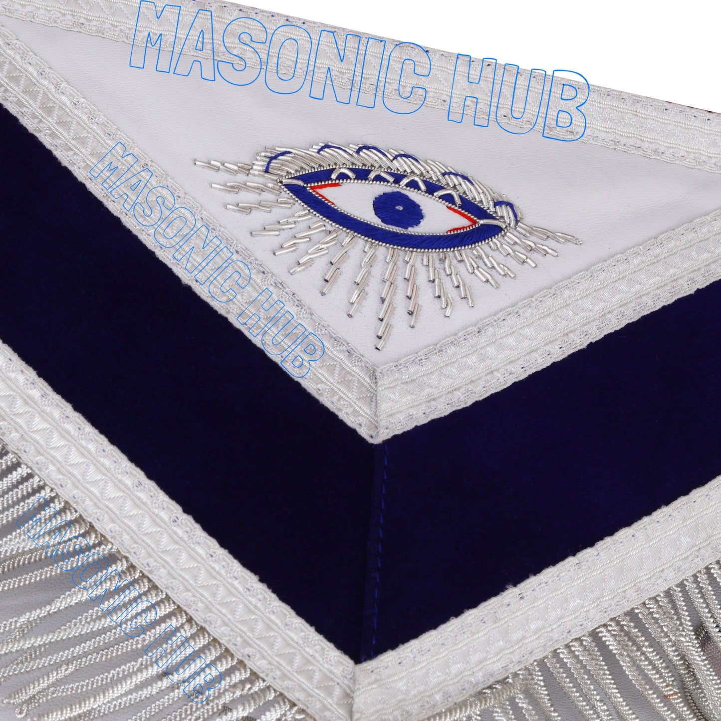 Masonic Past Master Sunburst Emblem Lambskin Apron – Hand-Embroidered Freemason Regalia