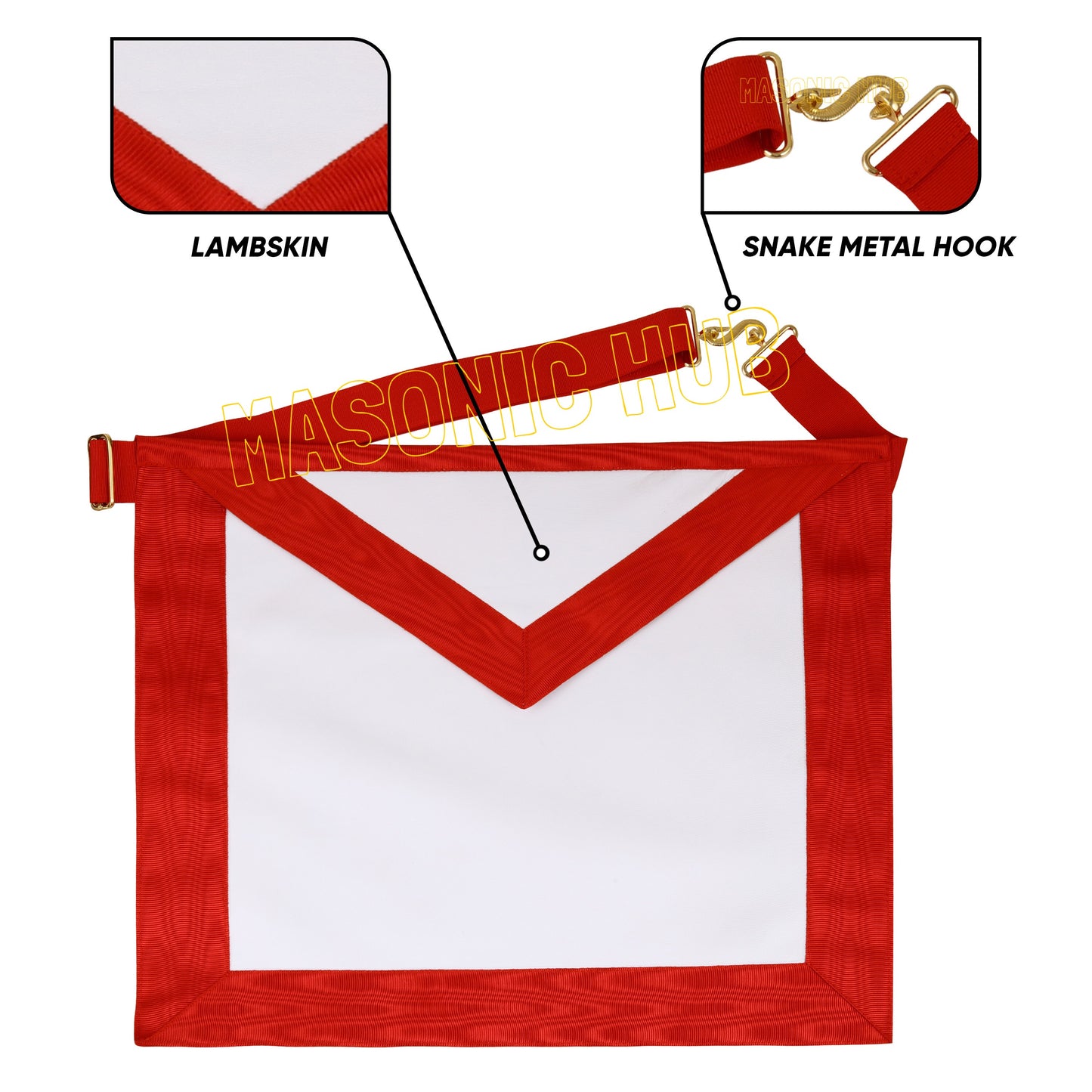 Allied Masonic Degree (AMD) Architect Apron – Handmade 100% Lambskin