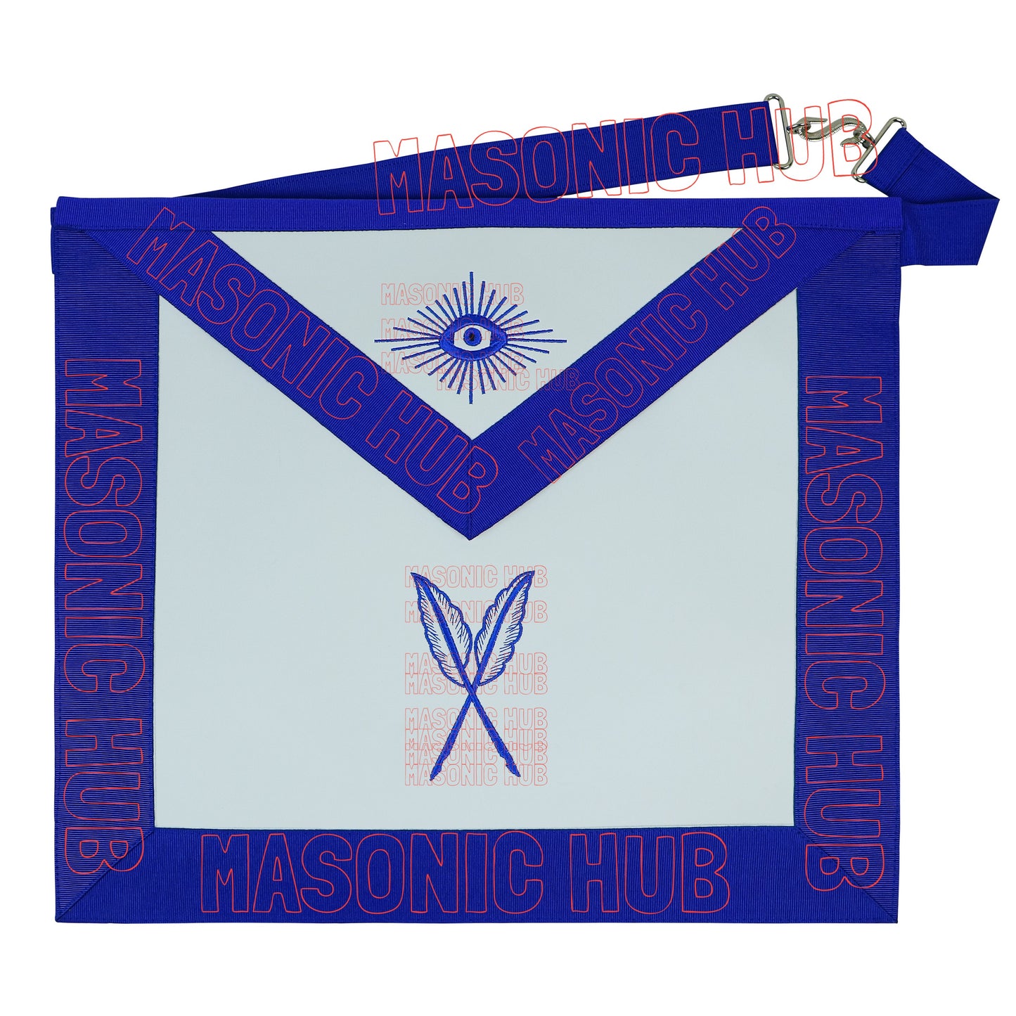Masonic Blue Lodge Secretary Apron Set with Chain Collar & Gloves – Officer Regalia