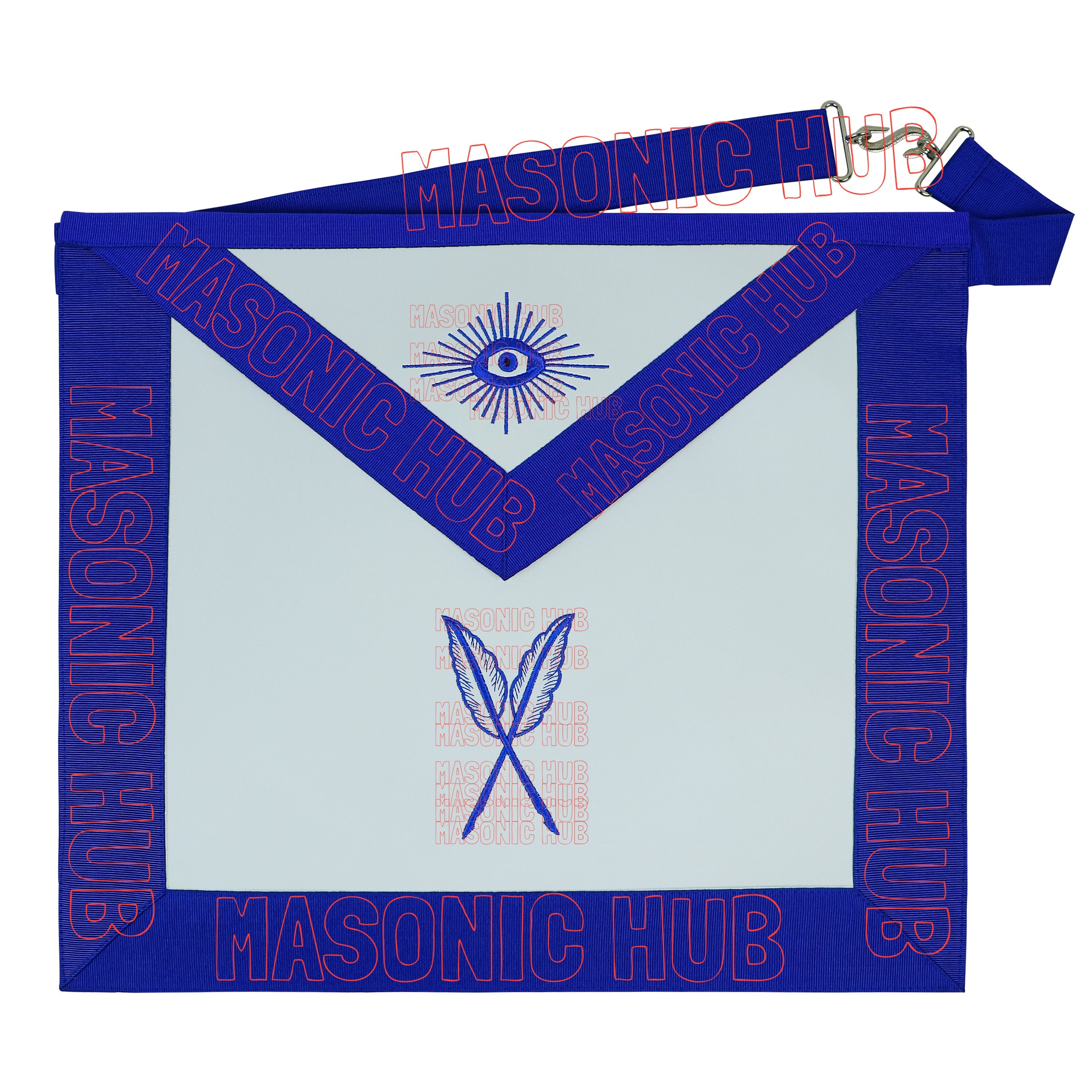 Masonic Blue Lodge Secretary Apron Set with Chain Collar & Gloves – Officer Regalia