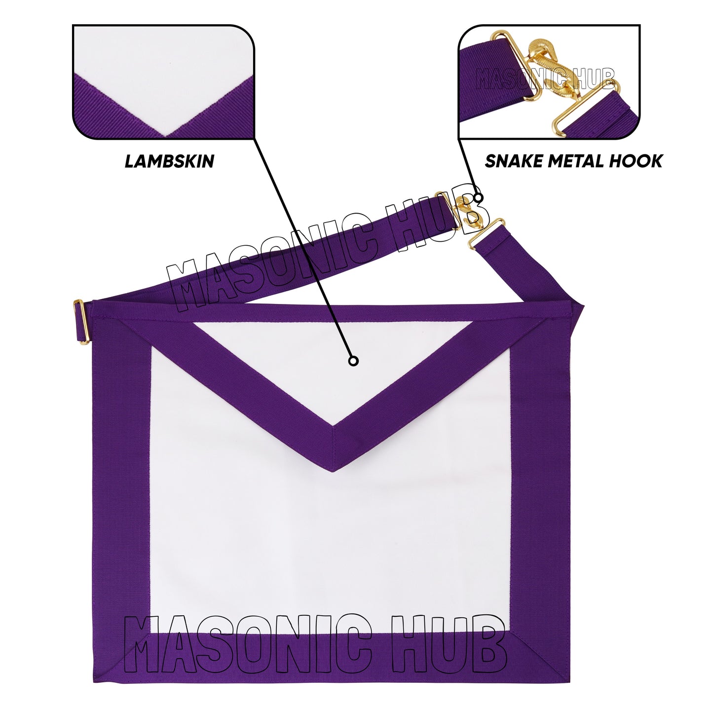 Allied Masonic Degree (AMD) Superintendent Apron – Handmade 100% Lambskin