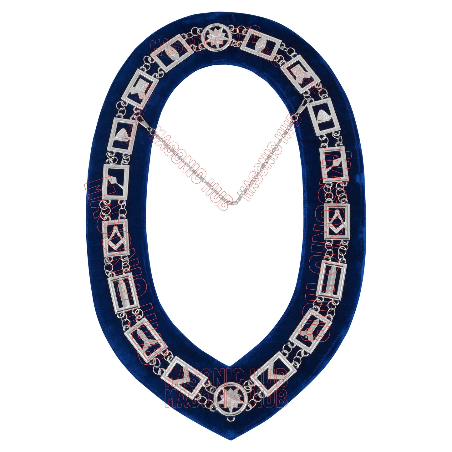 Masonic Blue Lodge Worshipful Master Apron Set with Chain Collar & Gloves – Officer Regalia