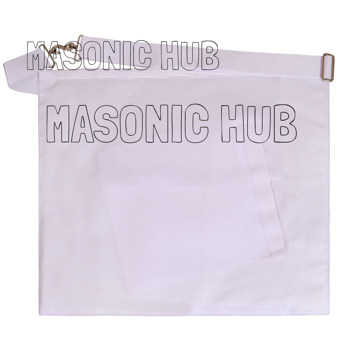 Masonic Past Master 100% Lambskin Apron All White Hand Embroidered