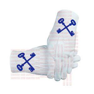 Masonic TREASURER Apron With Chain Collar & Gloves - Blue Lodge Officer Regalia Masonic Hub