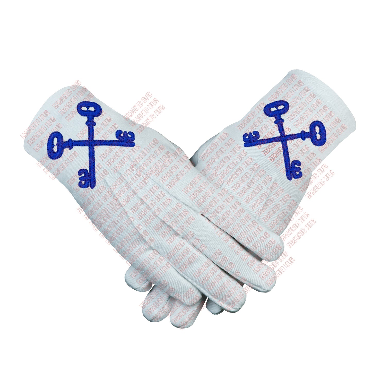 Masonic TREASURER Apron With Chain Collar & Gloves - Blue Lodge Officer Regalia