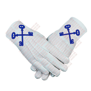 Masonic TREASURER Apron With Chain Collar & Gloves - Blue Lodge Officer Regalia Masonic Hub